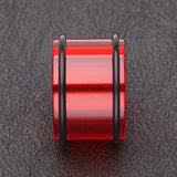 Detail View 2 of A Pair of Basic UV Acrylic No Flare Regs Ear Gauge Tunnel Plug-Red