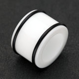 Detail View 1 of A Pair of Basic UV Acrylic No Flare Regs Ear Gauge Tunnel Plug-White