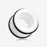 A Pair of Basic UV Acrylic No Flare Regs Ear Gauge Tunnel Plug-White