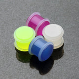 Detail View 4 of A Pair of Glow in the Dark Acrylic Regs Ear Gauge Plug-White
