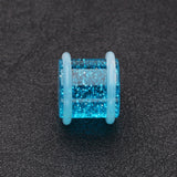Detail View 2 of A Pair of Glitter Shimmer Acrylic Regs Ear Gauge Plug-Blue