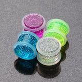 Detail View 4 of A Pair of Glitter Shimmer Acrylic Regs Ear Gauge Plug-Clear Gem