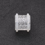 Detail View 2 of A Pair of Glitter Shimmer Acrylic Regs Ear Gauge Plug-Clear Gem