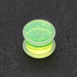 Detail View 1 of A Pair of Glitter Shimmer Acrylic Regs Ear Gauge Plug-Green