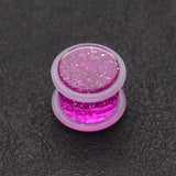 Detail View 1 of A Pair of Glitter Shimmer Acrylic Regs Ear Gauge Plug-Purple