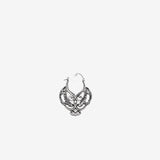 Detail View 1 of A Pair of Enchanted Royal Bali Filigree White Brass Plug Hoop Earring