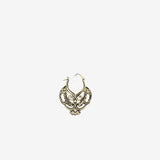 Detail View 1 of A Pair of Enchanted Royal Bali Filigree Golden Brass Plug Hoop Earring