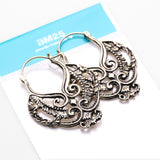 Detail View 4 of A Pair of Enchanted Royal Bali Filigree Golden Brass Plug Hoop Earring