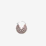 Detail View 1 of A Pair of Vintage Bali Warrior Emblem Copper Plug Hoop Earring
