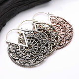 Detail View 3 of A Pair of Vintage Royal Divine Emblem Copper Plug Hoop Earring