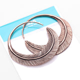 Detail View 4 of A Pair of Mystic Feather Loop Copper Plug Hoop Earring