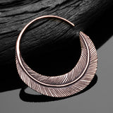 Detail View 2 of A Pair of Mystic Feather Loop Copper Plug Hoop Earring