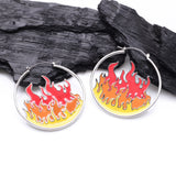 Detail View 1 of A Pair of High Flame Art Plug Hoop Earring