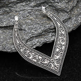 Detail View 1 of A Pair of Vintage Filigree Plug Hoop Earring-Steel
