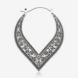 A Pair of Vintage Filigree Plug Hoop Earring-Steel
