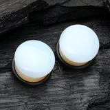 Detail View 1 of A Pair of Opalite Stone Single Flared Plug with O-Ring