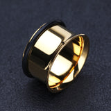 Detail View 1 of A Pair of Gold Plated Single Flared Ear Gauge Tunnel Plug-Gold