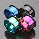 A Pair of Colorline Single Flared Ear Gauge Tunnel Plug-Blue