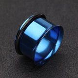 A Pair of Colorline Single Flared Ear Gauge Tunnel Plug-Blue