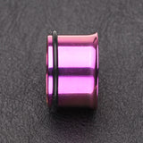 A Pair of Colorline Single Flared Ear Gauge Tunnel Plug-Purple