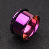 A Pair of Colorline Single Flared Ear Gauge Tunnel Plug-Purple