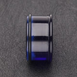 Detail View 2 of A Pair of Basic UV Acrylic Single Flared Ear Gauge Plug-Blue