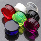 Detail View 4 of A Pair of Basic UV Acrylic Single Flared Ear Gauge Plug-Blue
