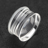 Detail View 1 of A Pair of Basic UV Acrylic Single Flared Ear Gauge Plug-Clear Gem