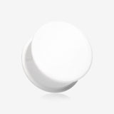 A Pair of Basic UV Acrylic Single Flared Ear Gauge Plug-White