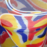 Detail View 3 of A Pair of Vibrant Marble Swirls Single Flared Ear Gauge Plug-Blue/Yellow