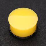 Detail View 1 of A Pair of Neon Colored UV Acrylic Single Flared Ear Gauge Plug-Yellow