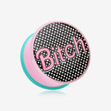 A Pair of Retro Bitch Single Flared Ear Gauge Plug