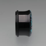 Detail View 3 of A Pair of Glow in the Dark Cheetah Print Single Flared Ear Gauge Plug-Blue/Aqua