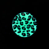 Detail View 2 of A Pair of Glow in the Dark Cheetah Print Single Flared Ear Gauge Plug-Blue/Aqua