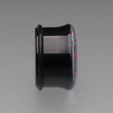 Detail View 3 of A Pair of Glow in the Dark Dainty Zebra Stripes Single Flared Acrylic Ear Gauge Plug-Purple