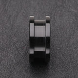 Detail View 2 of A Pair of Basic UV Acrylic Screw-Fit Ear Gauge Tunnel Plug-Black