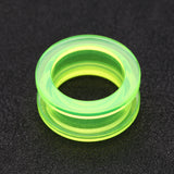 Detail View 1 of A Pair of Basic UV Acrylic Screw-Fit Ear Gauge Tunnel Plug-Green