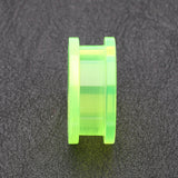 Detail View 2 of A Pair of Basic UV Acrylic Screw-Fit Ear Gauge Tunnel Plug-Green