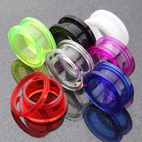 Detail View 4 of A Pair of Basic UV Acrylic Screw-Fit Ear Gauge Tunnel Plug-Purple