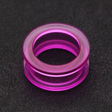 Detail View 1 of A Pair of Basic UV Acrylic Screw-Fit Ear Gauge Tunnel Plug-Purple