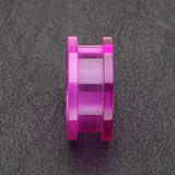 Detail View 2 of A Pair of Basic UV Acrylic Screw-Fit Ear Gauge Tunnel Plug-Purple