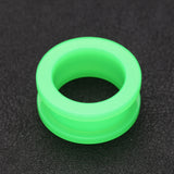 Detail View 1 of A Pair of Neon Colored UV Acrylic Screw-Fit Ear Gauge Tunnel Plug-Green