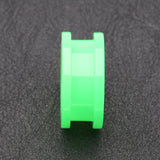 Detail View 2 of A Pair of Neon Colored UV Acrylic Screw-Fit Ear Gauge Tunnel Plug-Green