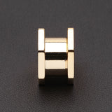 Detail View 2 of A Pair of Gold PVD Hexa Bolt Screw-Fit Ear Gauge Tunnel Plug-Gold