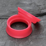 Detail View 4 of A Pair of Solid UV Smooth Flared Screw-Fit Ear Gauge Tunnel Plug-Pink