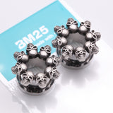 Detail View 3 of A Pair of Skulls Circle of Doom Screw-Fit Steel Tunnel Plug