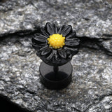 Detail View 2 of A Pair of Cutesy Daisy Flower Acrylic Fake Plug-Black