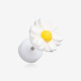 A Pair of Cutesy Daisy Flower Acrylic Fake Plug