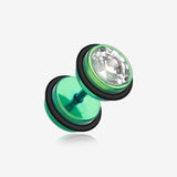 A Pair of Colorline Pointy Crystalline Faux Gauge Plug Earring