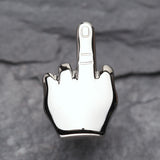 Detail View 2 of A Pair of Middle FU Finger Steel Fake Plug Earring-Steel